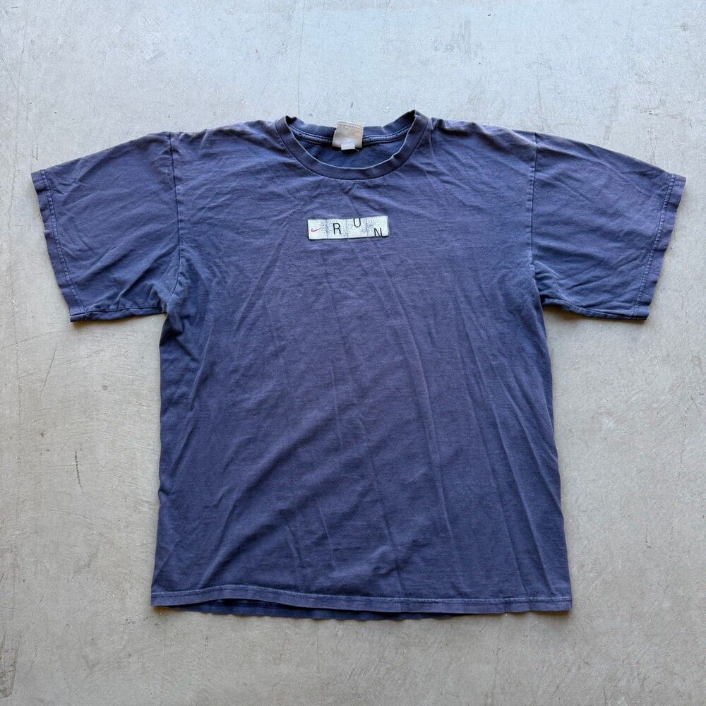 Vintage Y2K Nike Mens Sz M Shirt Run Swoosh Check Essential Casual Outdoor
